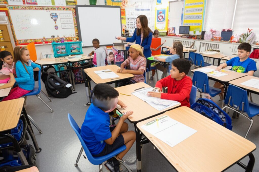 アメリカの教室でESL授業を受ける子どもたち