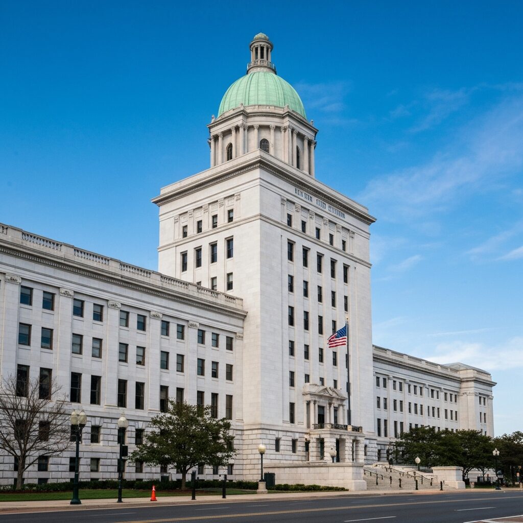 IRS building exterior Washington DC, official government building, clear sky