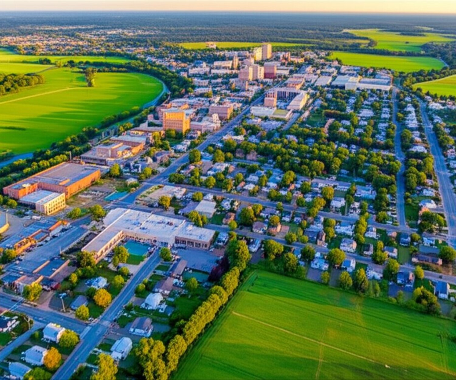 デラウェア州ドーバー市の空撮写真