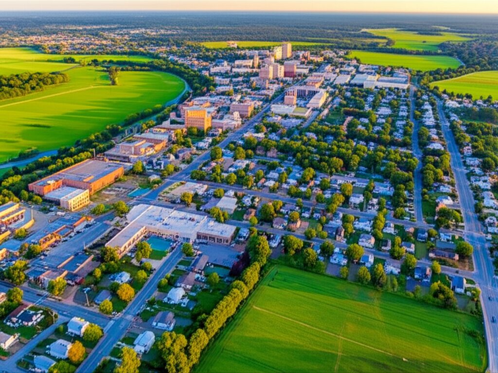 デラウェア州ドーバー市の空撮写真
