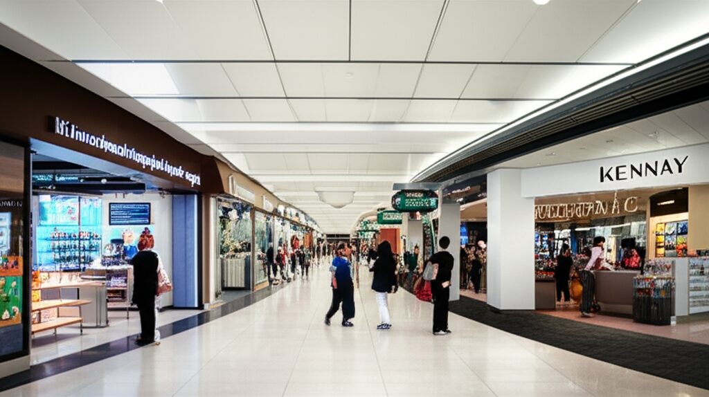 JFKケネディ国際空港ターミナルのショッピングエリア