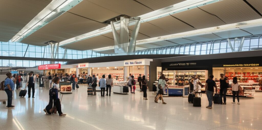 JFK空港ターミナルの免税店エリア