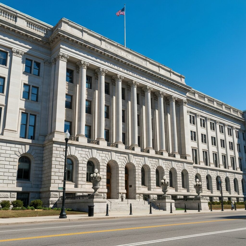 New York State government building, Albany NY, official architecture, sunny day