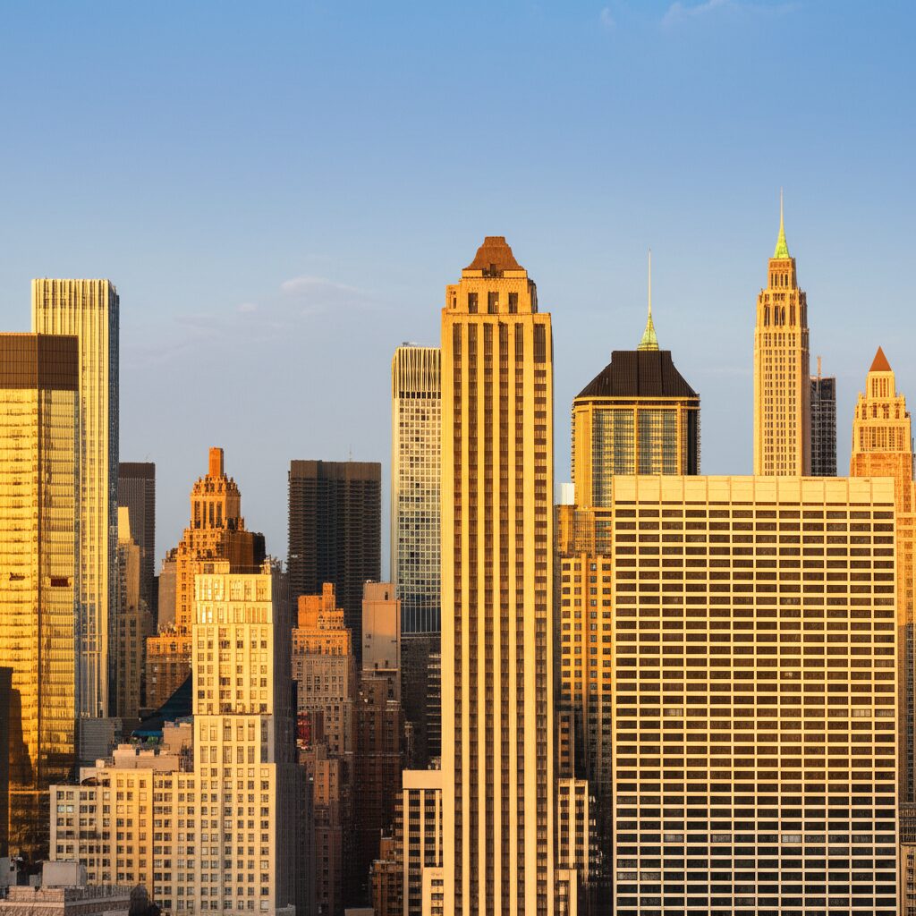 ニューヨークマンハッタンの高級アパート群