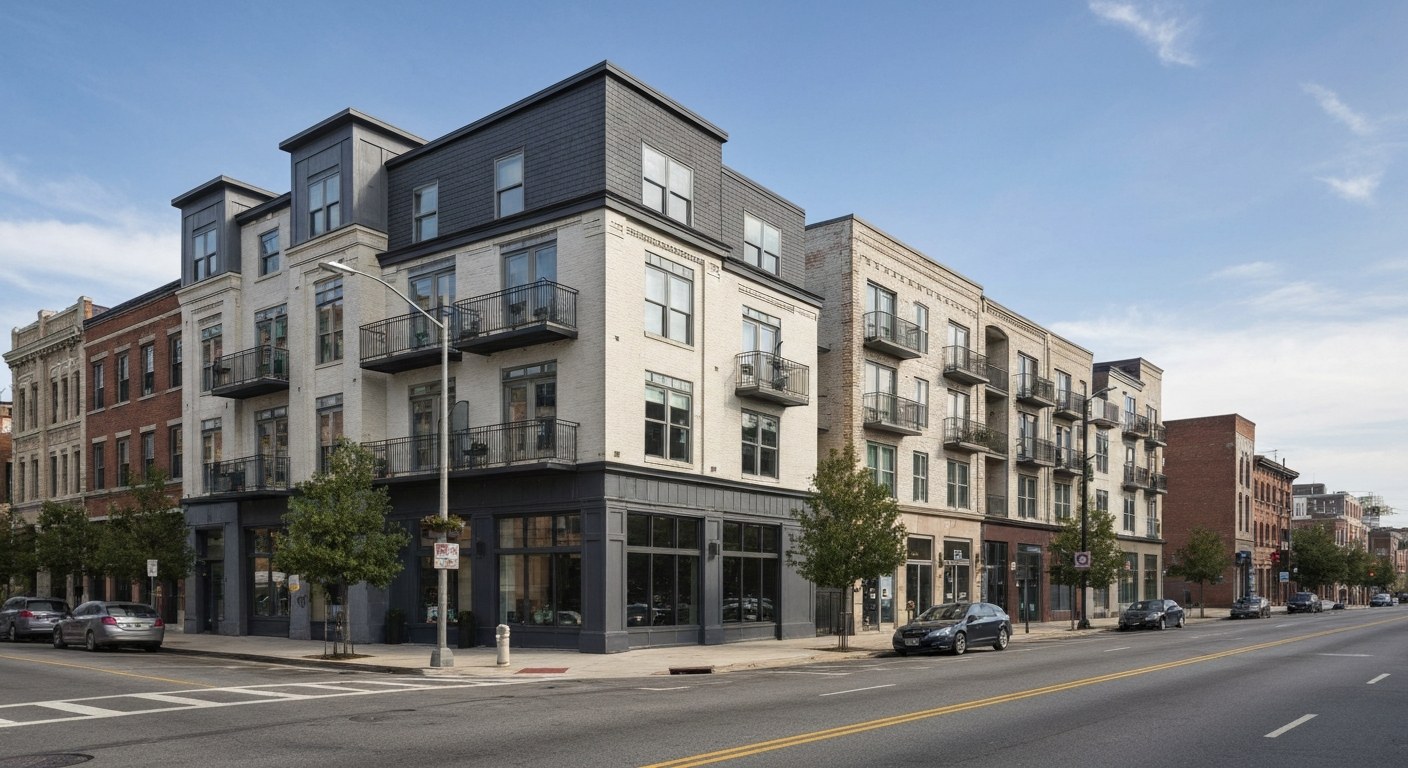 modern boutique residential building blending with historic low rise streetscape