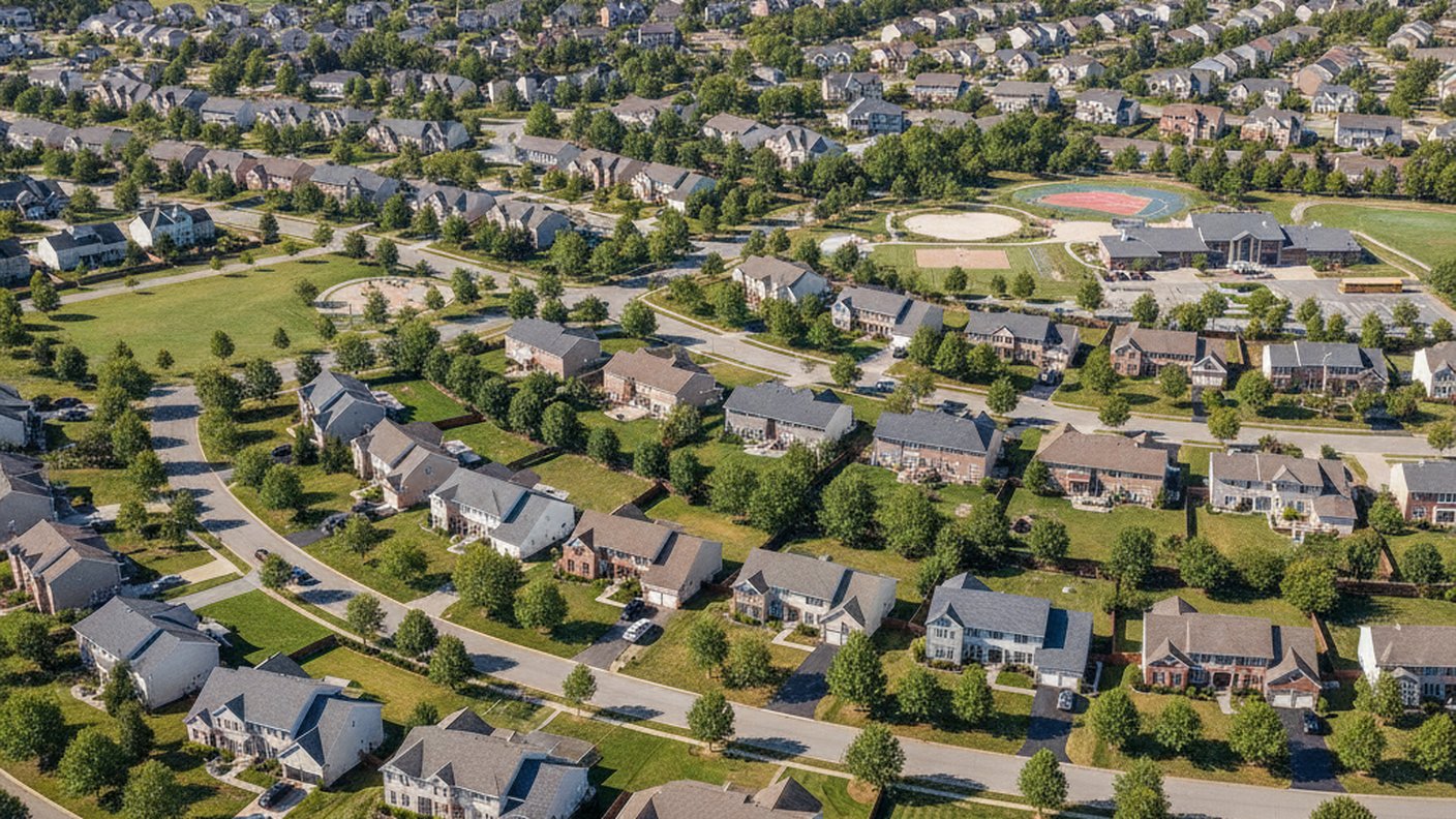 アメリカ各州の住宅と固定資産税のイメージ